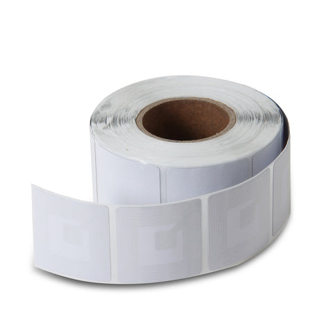 10000 RF 8.2Mhz Paper Security Labels 1.5 inch (4x4) White Value Package