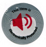 2000 RF 8.2Mhz Round Clear Security Labels 1.35 inch (33mm) diameter.