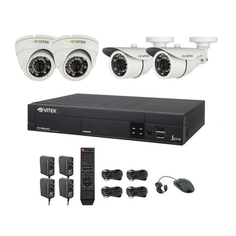 Vitek® Complete 4CH 960H DVR 700TVL Camera System CCTV Surveillance Security